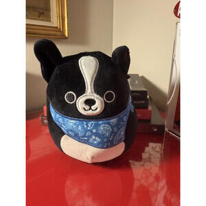 Squishmallow Kellytoy 6" Tommy The Black Dog with Blue Bandana Plush Toy cod35